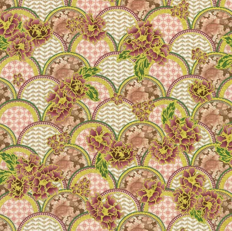 Fabric ~ Imperial Collection: Graceful Cranes - 23506-416 PEARL PINK