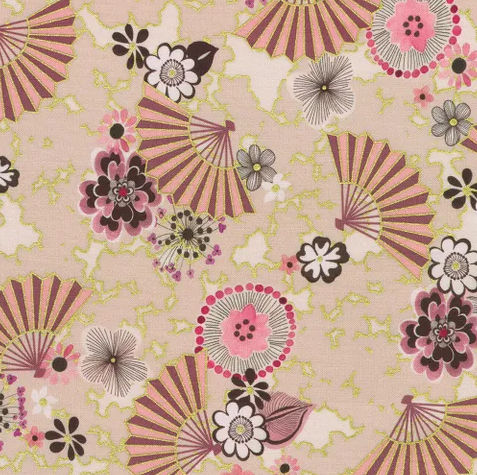 Fabric ~ Imperial Collection: Graceful Cranes - 23504-265 PARCHMENT