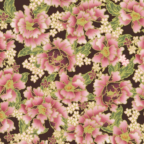 Fabric ~ Imperial Collection: Graceful Cranes - 23505-24 PLUM