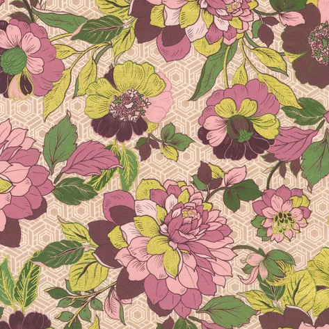 Fabric ~ Imperial Collection: Graceful Cranes - 23507-416 PEARL PINK