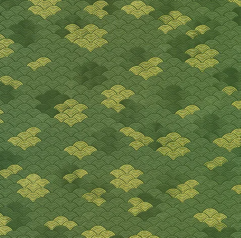 Fabric ~ Imperial Collection: Graceful Cranes - 23513-45 MOSS
