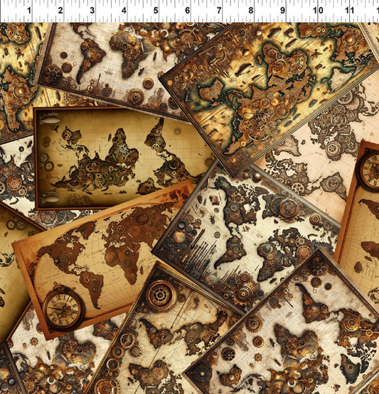Fabric ~ Jason Yenter - Steampunk Menagerie 5ST-1