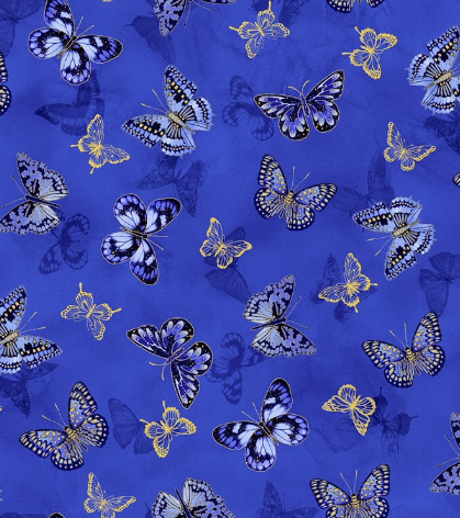 Fabric ~ Lotus Moonlight - CM3990 - Royal