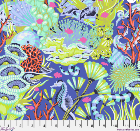 Tula Pink ~ Floral Reef - Reef What You Sew - Marine