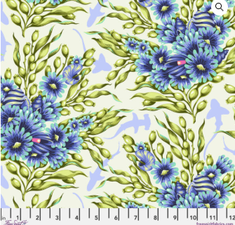Tula Pink ~ Floral Reef - Shadow Sharks Marine