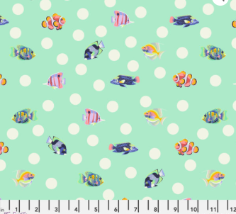Tula Pink ~ Floral Reef - School Crossing Seafoam