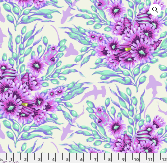 Tula Pink ~ Floral Reef - Shadow Sharks Ultraviolet