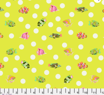 Tula Pink ~ Floral Reef - School Crossing Seagrass