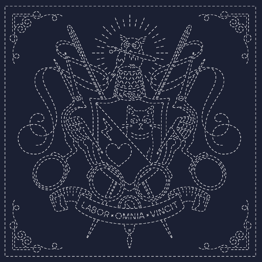 Sashiko cloth - Coat of Arms (NAVY)