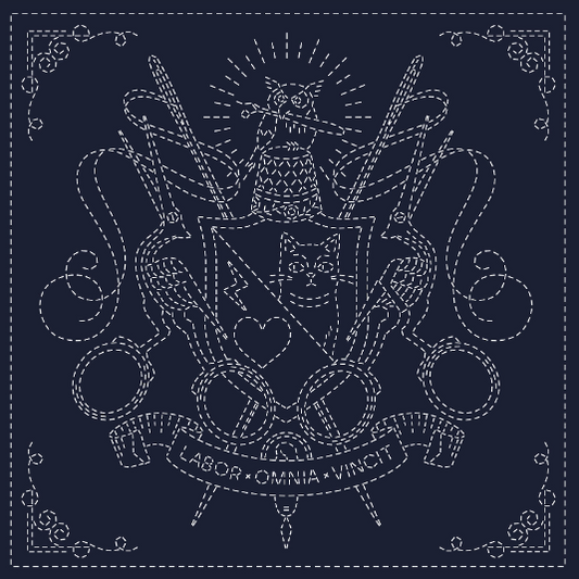 Sashiko cloth - Coat of Arms (NAVY)