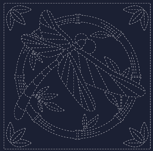 Sashiko cloth - SUMMERTIME (Navy)