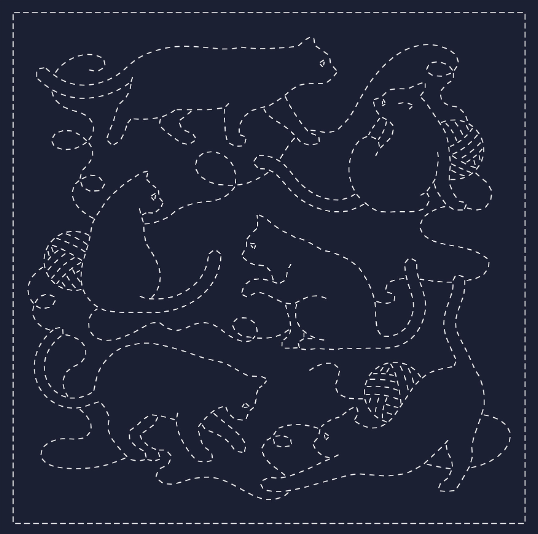 Sashiko cloth - ALL YOU NEED IS... (Navy)