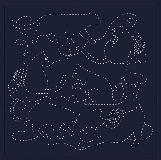Sashiko cloth - ALL YOU NEED IS... (Navy)