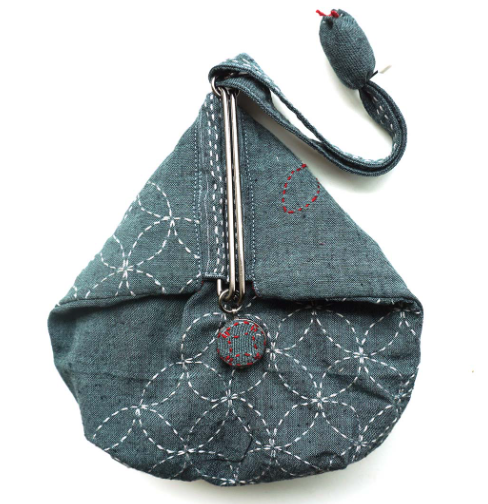 Kit - Sashiko Side Clasp Purse (Blue)