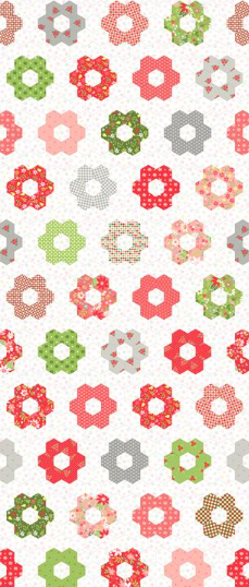 MODA - Poinsettia & Pear Hexi Cheater Print M3371911