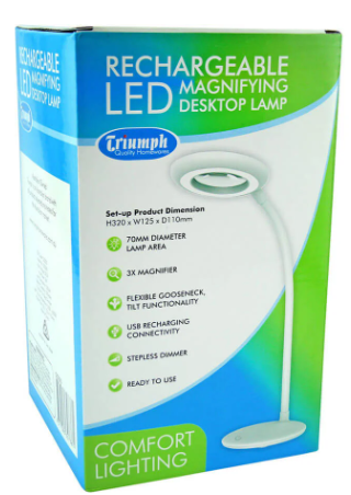 Triumph - Rechargeable Magnifying Desktop Lamp