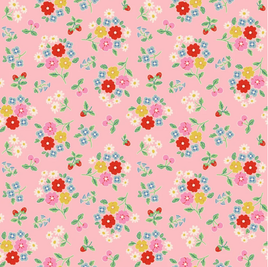 Fabric - Bluebells & Buttercups - Pink