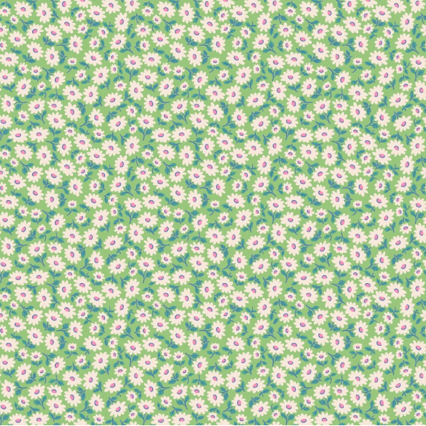 Fabric - Bluebells & Buttercups - Sugar Daisy Mint
