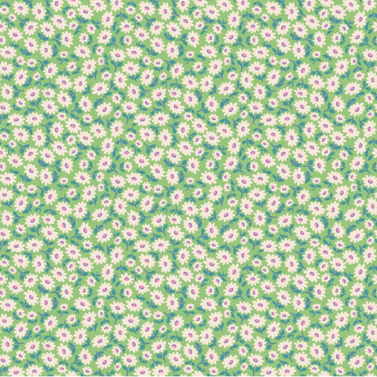 Fabric - Bluebells & Buttercups - Sugar Daisy Mint