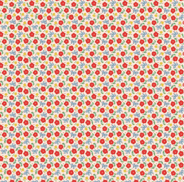 Fabric - Bluebells & Buttercups - Hey Darlin Red