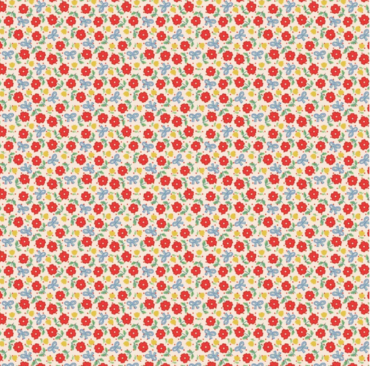 Fabric - Bluebells & Buttercups - Hey Darlin Red