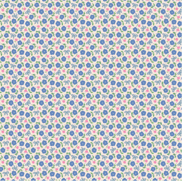 Fabric - Bluebells & Buttercups - Hey Darlin Periwinkle