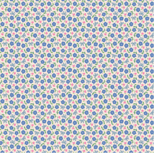 Fabric - Bluebells & Buttercups - Hey Darlin Periwinkle