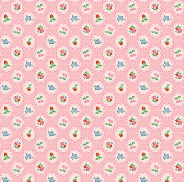 Fabric - Bluebells & Buttercups - Chirp & Charm Pink