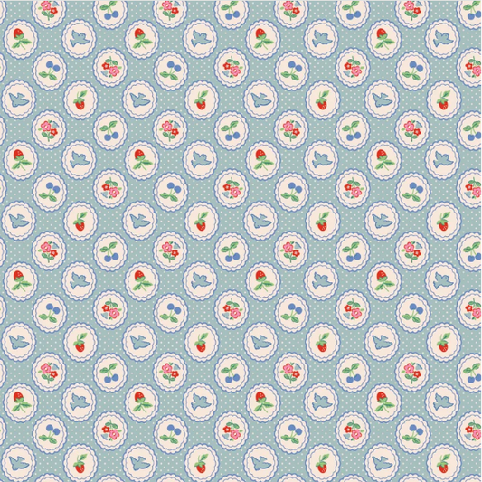 Fabric - Bluebells & Buttercups - Chirp & Charm Sky