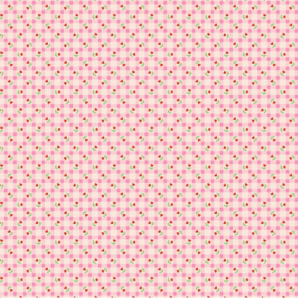Fabric - Bluebells & Buttercups - Tulip Kisses Pink