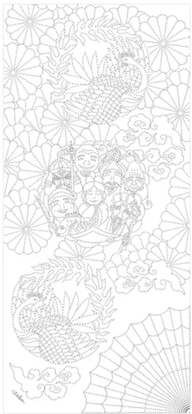 Celebratory Sashiko Fabric - COSMO - Seven Gods of Fortune - NAVY