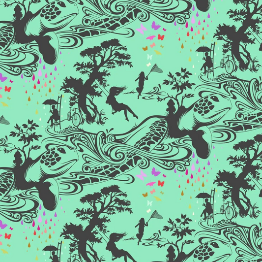 Tula Pink ~ Prince Charming Deja Vu - Turtle Bay Sweet Mint