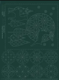 Panel~ Christmas Sashiko & Stitchery Panel DV4083 Green