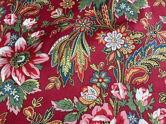 Fabric - Villa Flora #R220477 (Red)