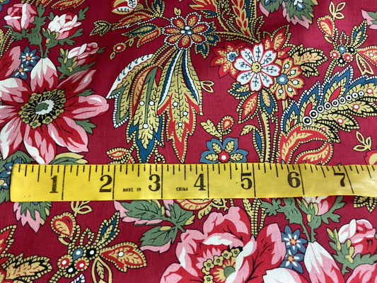 Fabric - Villa Flora #R220477 (Red)