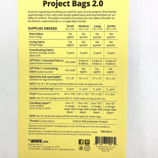 Pattern- Project Bags 2.0