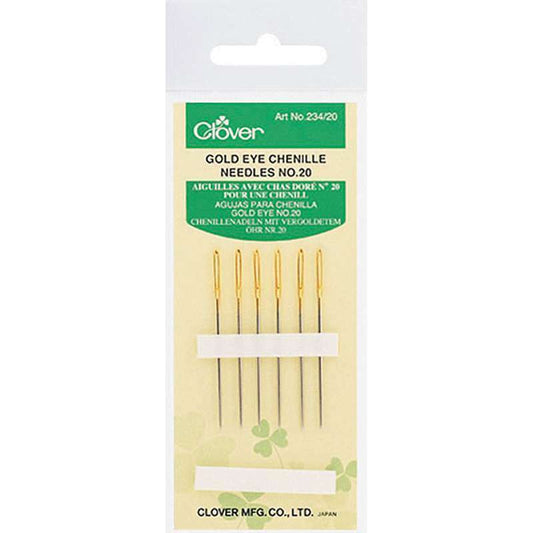 Clover Gold Eye Chenille Needles Size 20