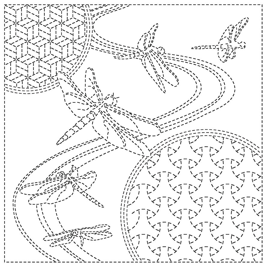 Sashiko cloth - DRAGONFLY