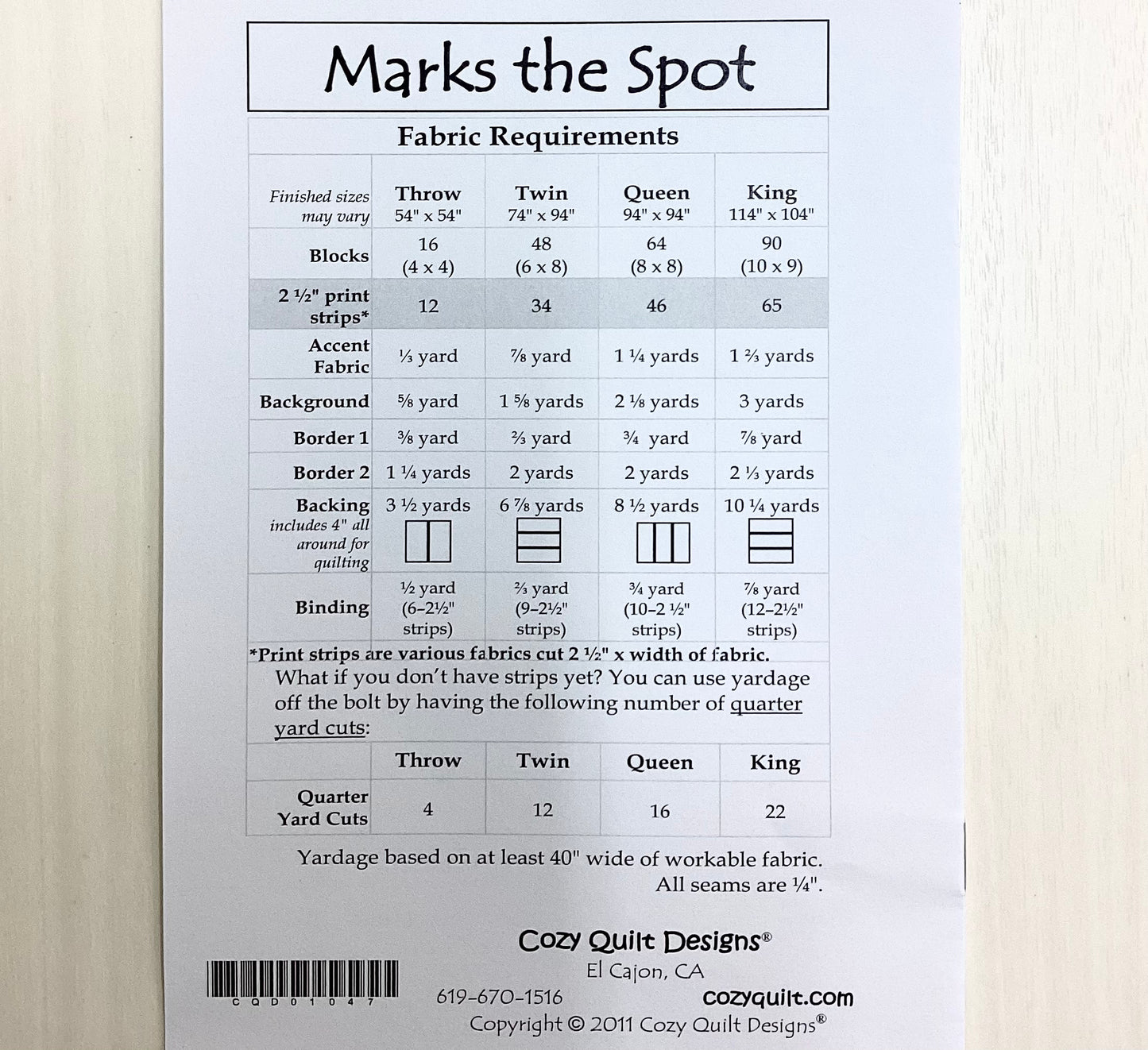 Pattern - Marks the Spot