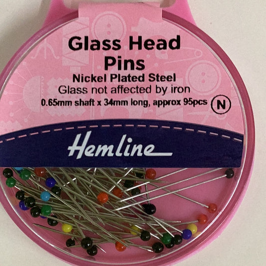 Hemline - Glass Head Pins (34mm)