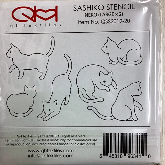 Sashiko Stencil - NEKO (Large x 2)