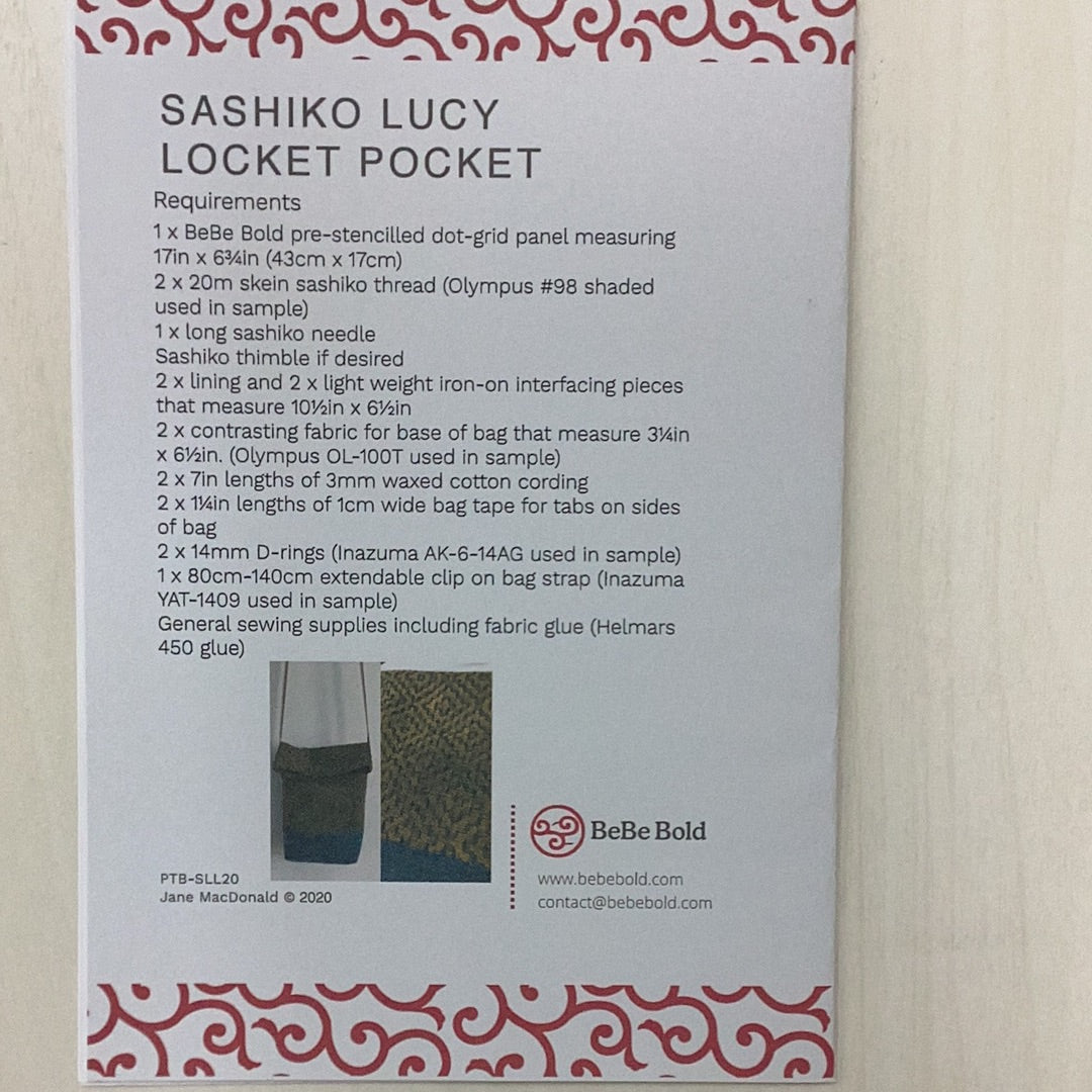 Pattern- Sashiko Lucy Locket Pocket